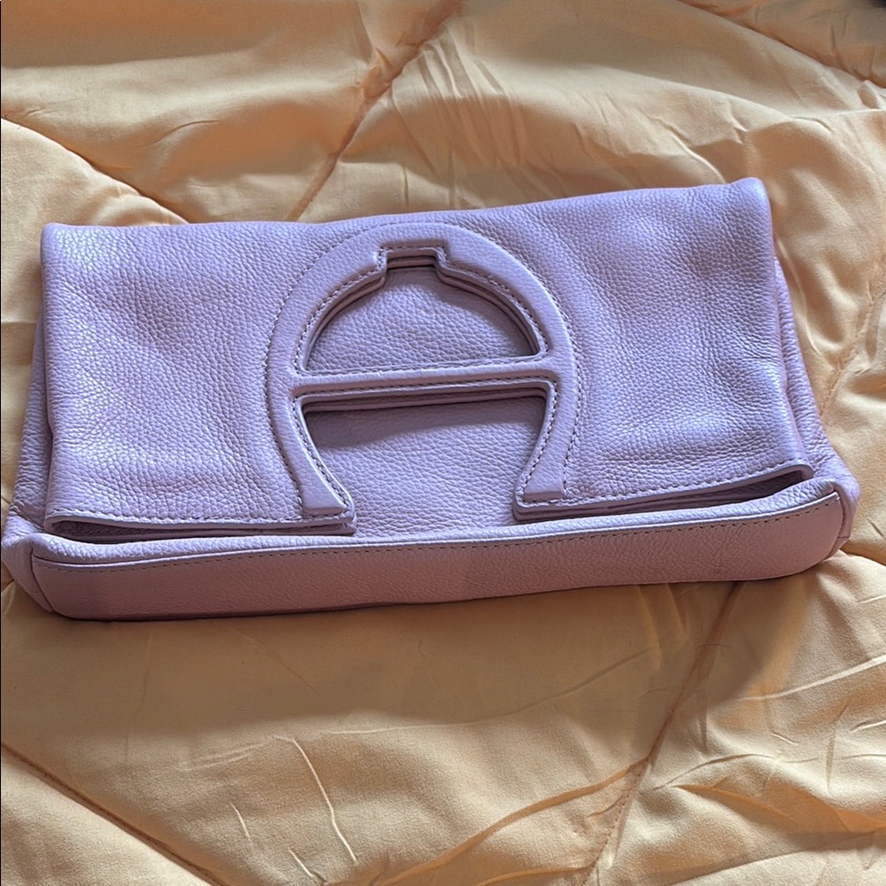 Lavender Leather Clutch